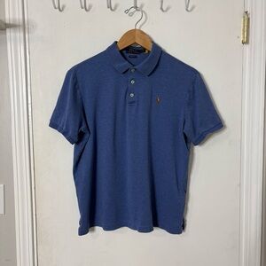 Ralph Lauren Men's Classic Blue Soft Cotton Polo Shirt
